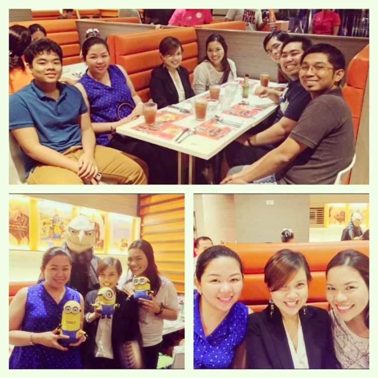 We are a group of 7 but only the ladies have the guts to approach Gru. hehe :) 